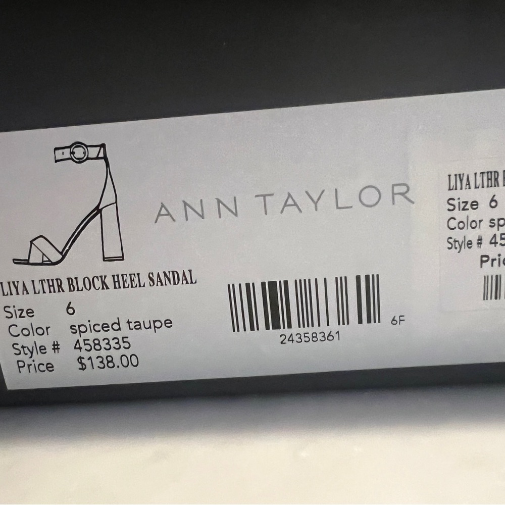 Ann Taylor Liya Leather Block Heeled Sandals sz 6 NWT in original box - Picture 12 of 12